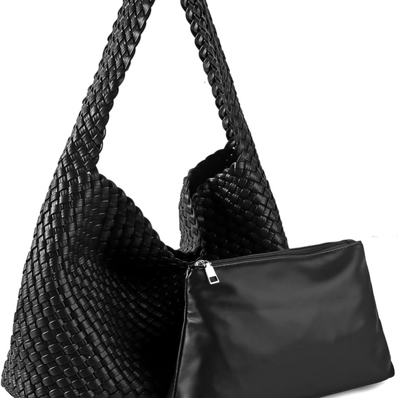 Handbags - Elegant Black Woven Women's Bag